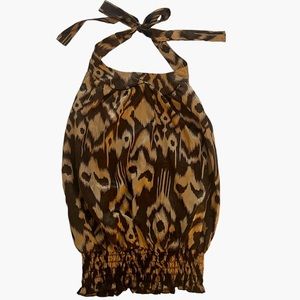 Halter Top Brown & Black Print Size M
